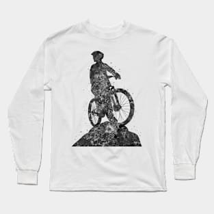 Mountain biker black and white Long Sleeve T-Shirt